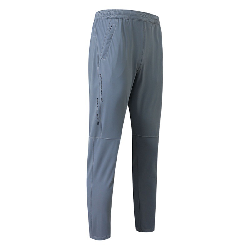 Pantalones casuales de seda helada para hombre, pantalones deportivos finos de verano de talla grande, pantalones casuales versátiles y modernos de corte ajustado para hombre.