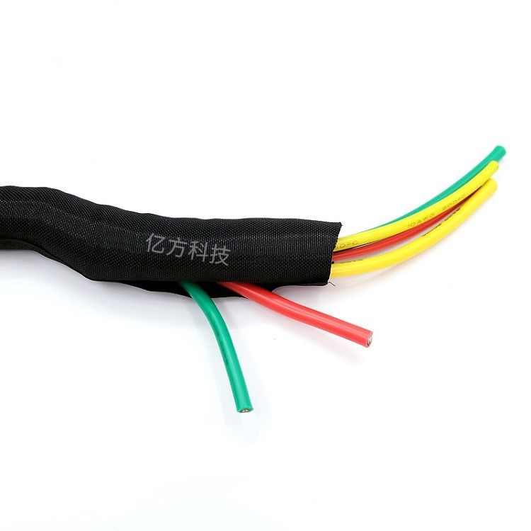 开口自卷式纺织套管尼龙阻燃编织网管束线光纤汽车电线电缆保护管