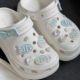 Mint Blue Fish Hole Shoes Shoe Buckle Diy Detachable Cute Deep Ocean Shell Pearl Shoe Flower Decorative Buckle