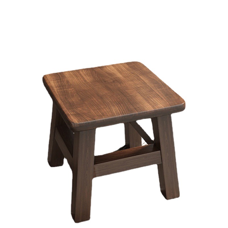 Taburete pequeño de madera maciza hogar taburete bajo taburete cuadrado taburete redondo taburete de madera sala de estar simple antideslizante Cambio de zapatos taburete sólido banco pequeño