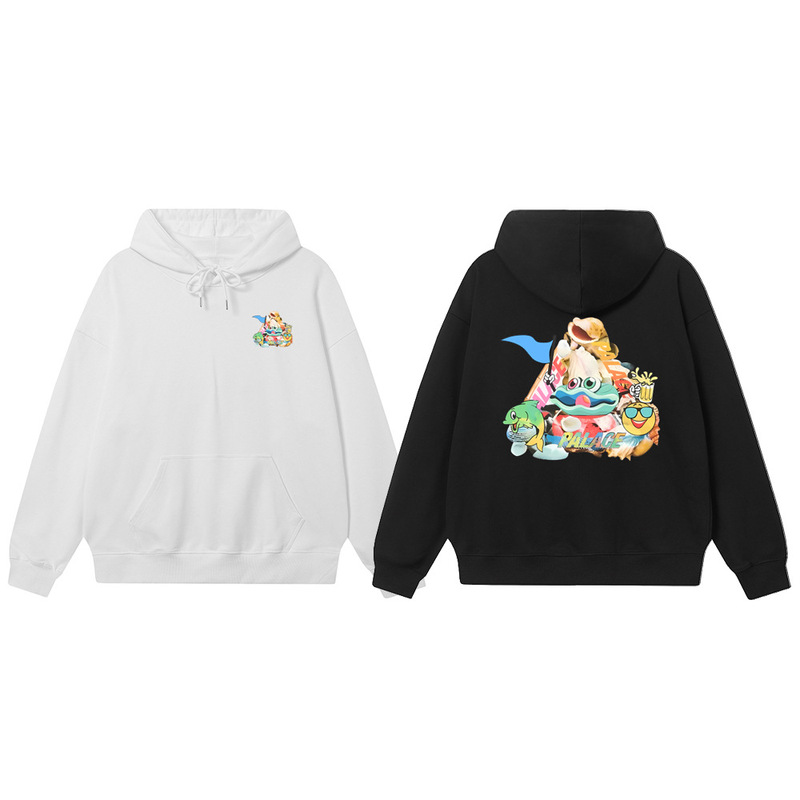 Fashionable Brand Palace Cartoon Monster Logo Printed Spring and Autum Men's and Women's Street Hip-Hop Loose and Versatile Hooded Sweatshirt
