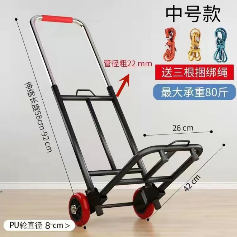 Carrito de compras para personas mayores, carrito de compras, carrito de compras, carrito pequeño, supermercado, remolque de equipaje portátil para el hogar, barra de tracción plegable, empuje manual