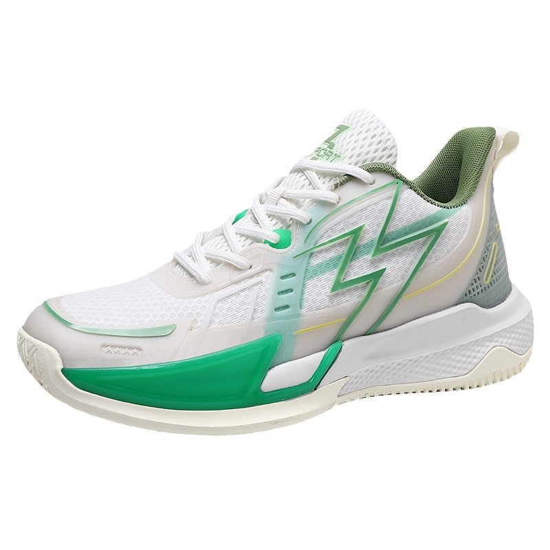 White demi-season basketball shoes with depreciation for men and…
