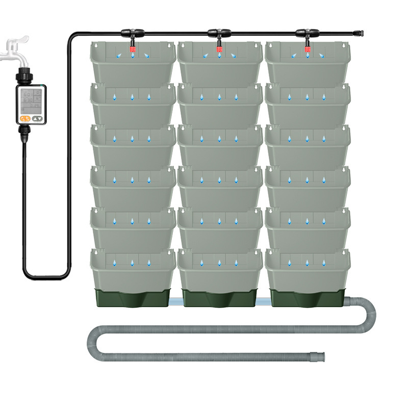 Caja forestal, pared de plantas, accesorios de riego por goteo, balcón, jardín, temporizador, sistema de riego, herramientas de riego de jardinería