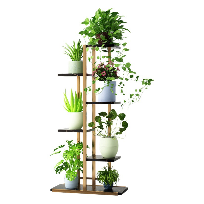 Estante de flores nórdico para interior, hogar, sala de estar, estante de almacenamiento multicapa, estante de flores para balcón, estante para macetas plegable