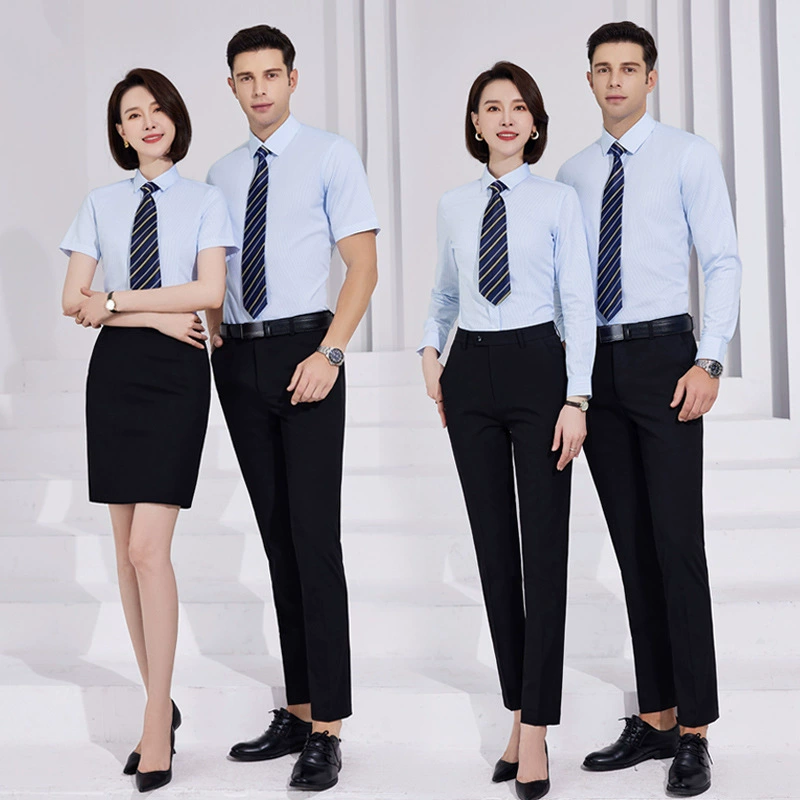 Рубашка из 100% хлопка Индивидуальная Высококачественная не гладильная Классическая рубашка с длинными рукавами и короткими рукавами Менеджер по адвокату Деловая одежда Рабочая одежда