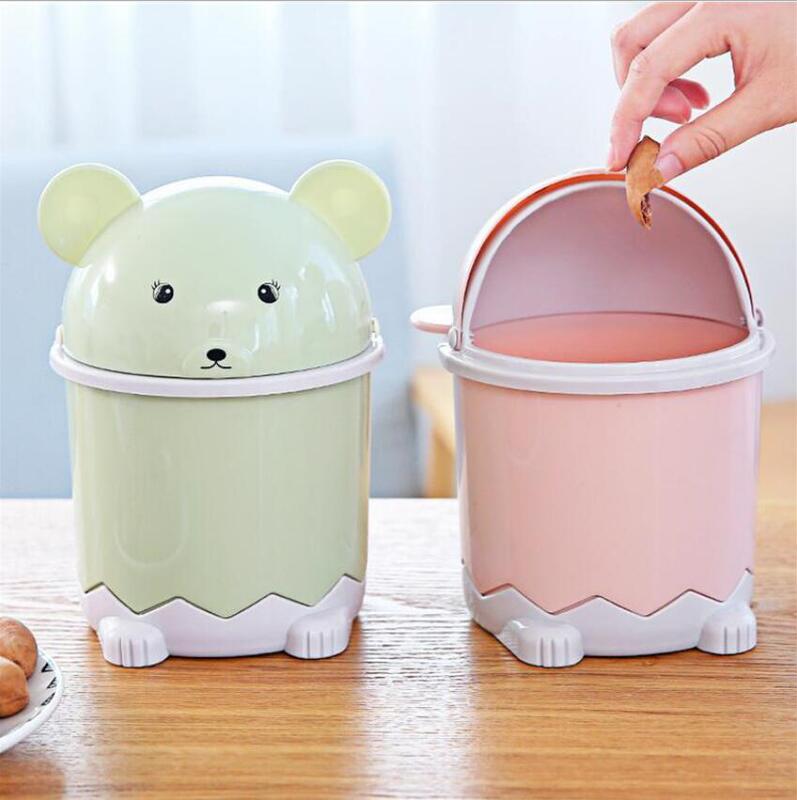 Flip desktop cartoon trash can bathroom storage bucket household living room thickened paper basket manufacturer