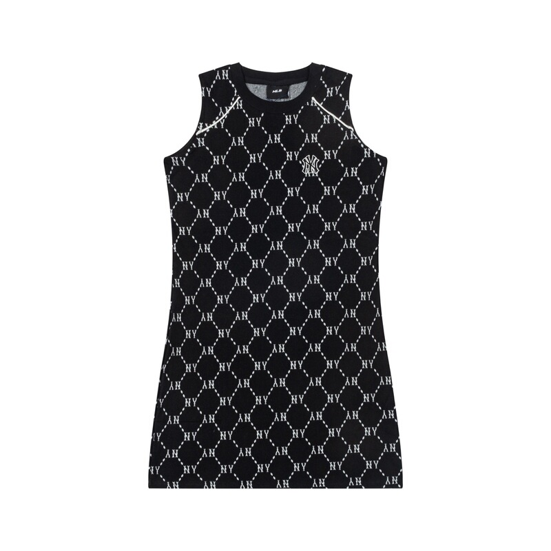 2025 Summer Trendy Brand Mlb High-Quality New Presbyopic Full-Print Women's Sports Dress Mid-Length Vest Dress