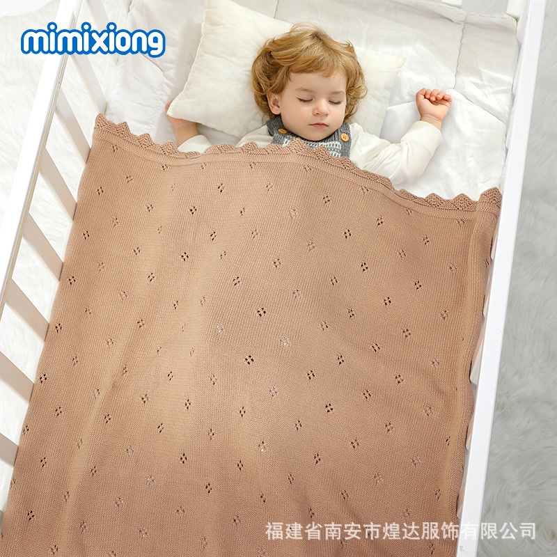 INS Hot Sale nuevo color sólido primavera otoño invierno hueco tejido manta manta