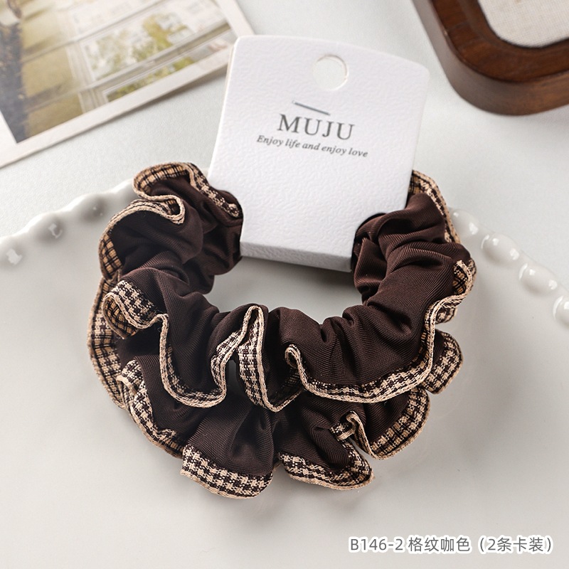 [Carga de tarjeta] sensación de alto nivel coreano de cabello de código de barras de moda de alta elasticidad de cabello anillo de cabello correa de cola de caballo