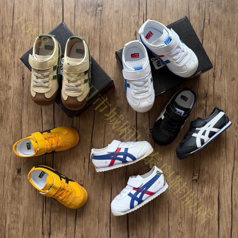 High Version Onitsuka Tiger Tige Kidsren's Shoes, Lightweight and Comfortable Velcro Kidsren's Casual Moral Training Shoes, Boys and Girls Sports Shoes