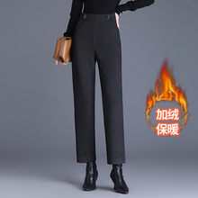 时尚毛呢小直筒裤女冬季2025年新款韩版气质通勤女装休闲职业长裤