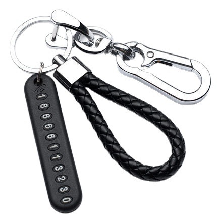 Mobile phone number plate braided rope car key anti-lost phone DIY pendant for men and women 8-character key chain key chain
