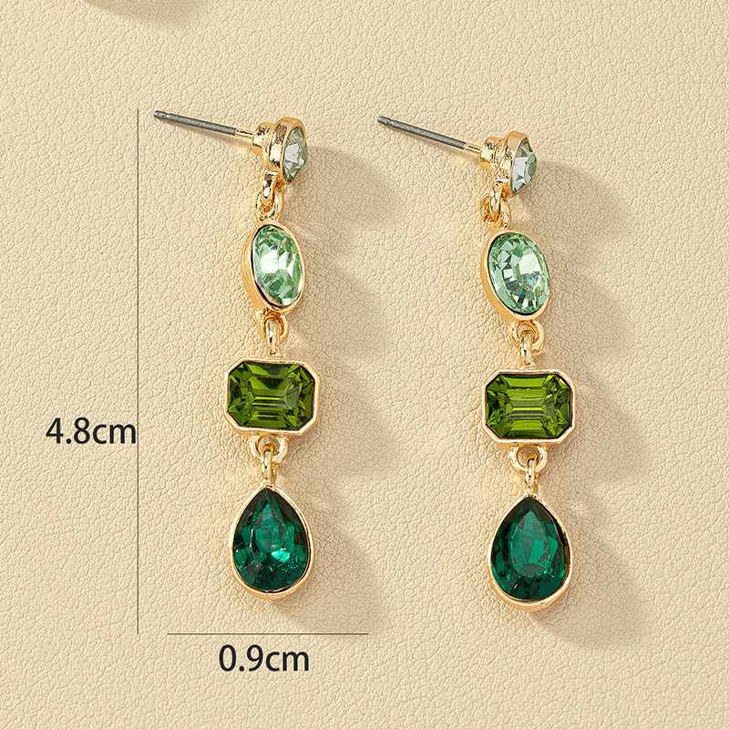 Glam Geometric Alloy Inlay Rhinestones Women's Drop Earrings display picture 1