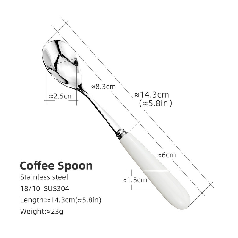 商用高級304ステンレスレストラン食器陶磁器柄牛スリナイフデザート果物フォークコーヒースプーン|undefined