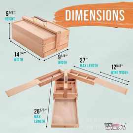 手提画笔收纳盒油画箱三层画画工具箱美术写生可折叠置物盒子批发