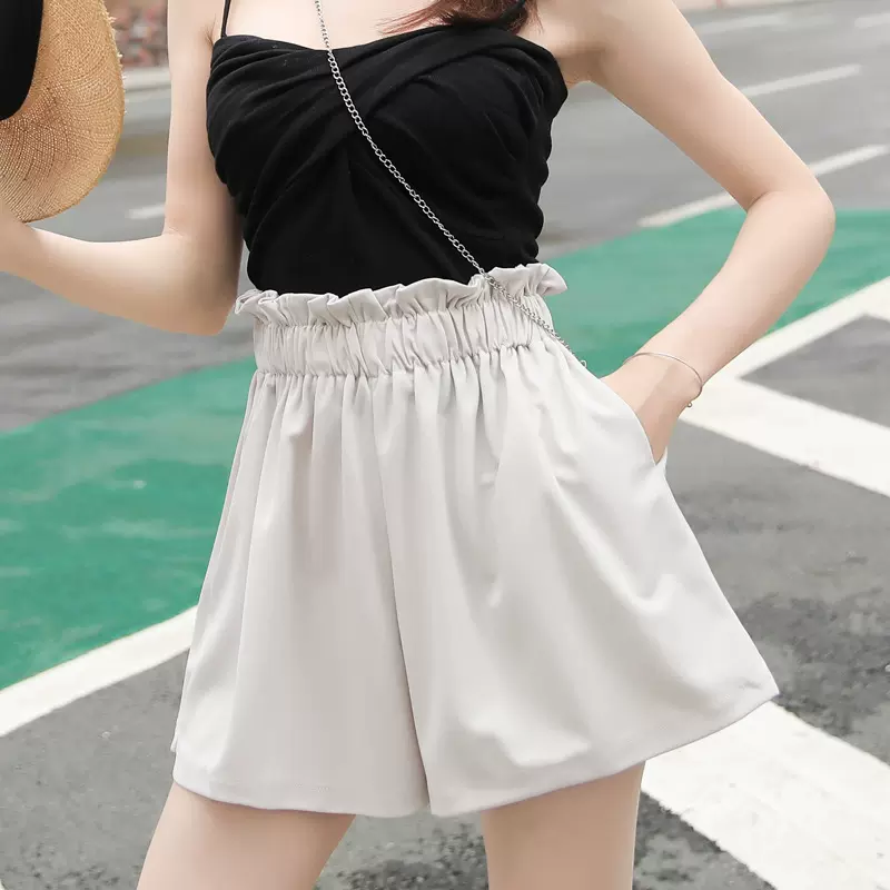 631福利款雪纺短裤女夏宽松百搭高腰花苞阔腿运动热裤学生休闲