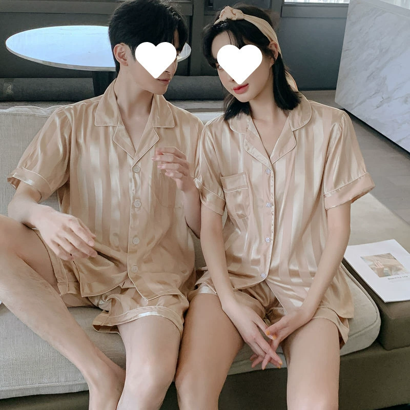 Модные белые пижамы для пар для женщин, весна, осень, лето, мужской тонкий шелковый комплект с длинными рукавами из ледяного шелка, домашняя одежда