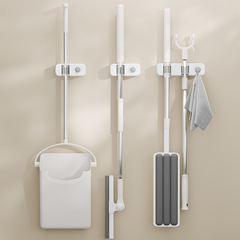 [Heart-Made] Wall-Mounted Mop Clip for Bathroom, Non-Perforated Design, Multi-Functional Mop Hanger, and Powerful Broom Holder