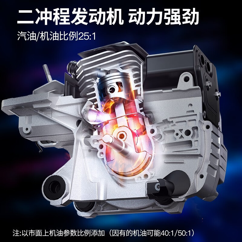 Dongcheng sierra de aceite sierra de gasolina alta potencia sierra de madera forestal doméstica al aire libre sierra de árboles que rompe hielo vapor de dos tiempos