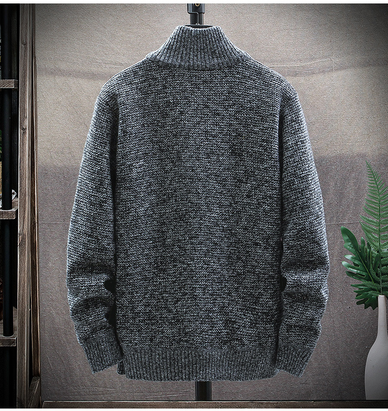 Men's Velvet Patchwork Cardigan Stand-up Collar Jacket Slim Fit_voghion.com