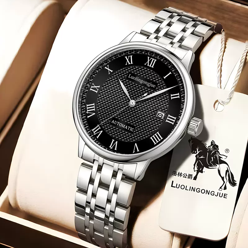 力洛克同款全自动机械男表批发男士商务时尚潮款夜光防水机械手表