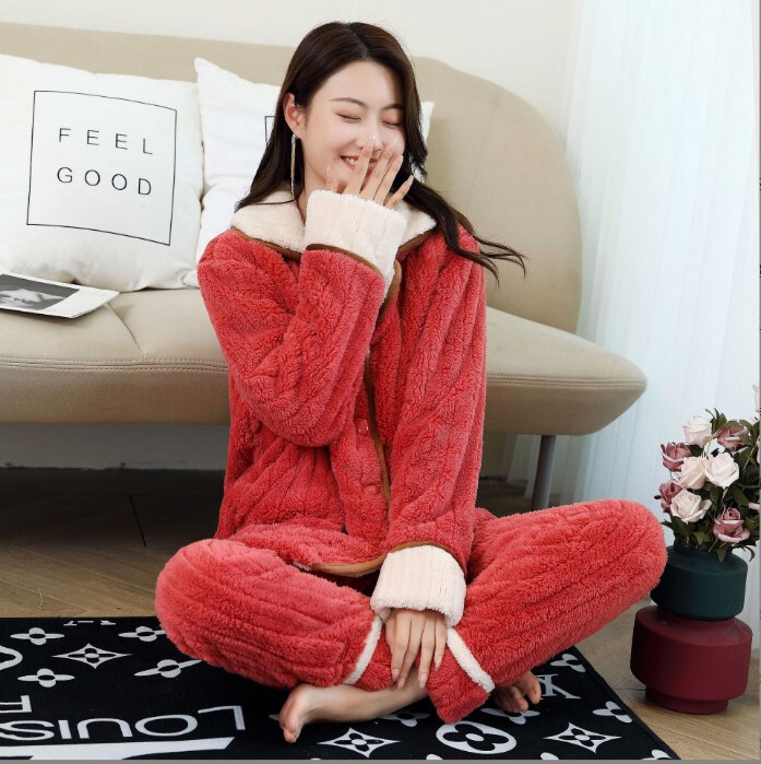Pajamas for Women Winter Fleece-Lined Thickeneded Coral Velvet Pajamas for Women Winter Home Clothes Middle-Aged Mothers Coral Velvet Pajamas Set Pajamas for Women Winter Fleece-Lined Thickeneded Coral Velvet Pajamas for Women Winter Home Clothes Middle-Aged Mothers Coral Velvet Pajamas Set