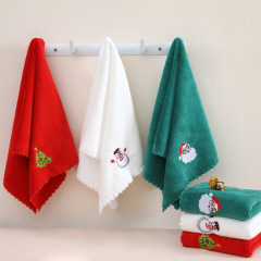 35*75クリスマスタオル珊瑚フリース吸水タオル刺繍子供用フェイスタオルクリスマス新年プレゼントお土産