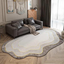 日式侘寂风地毯客厅茶几毯轻奢极简不规则沙发毯卧室地垫异形设计