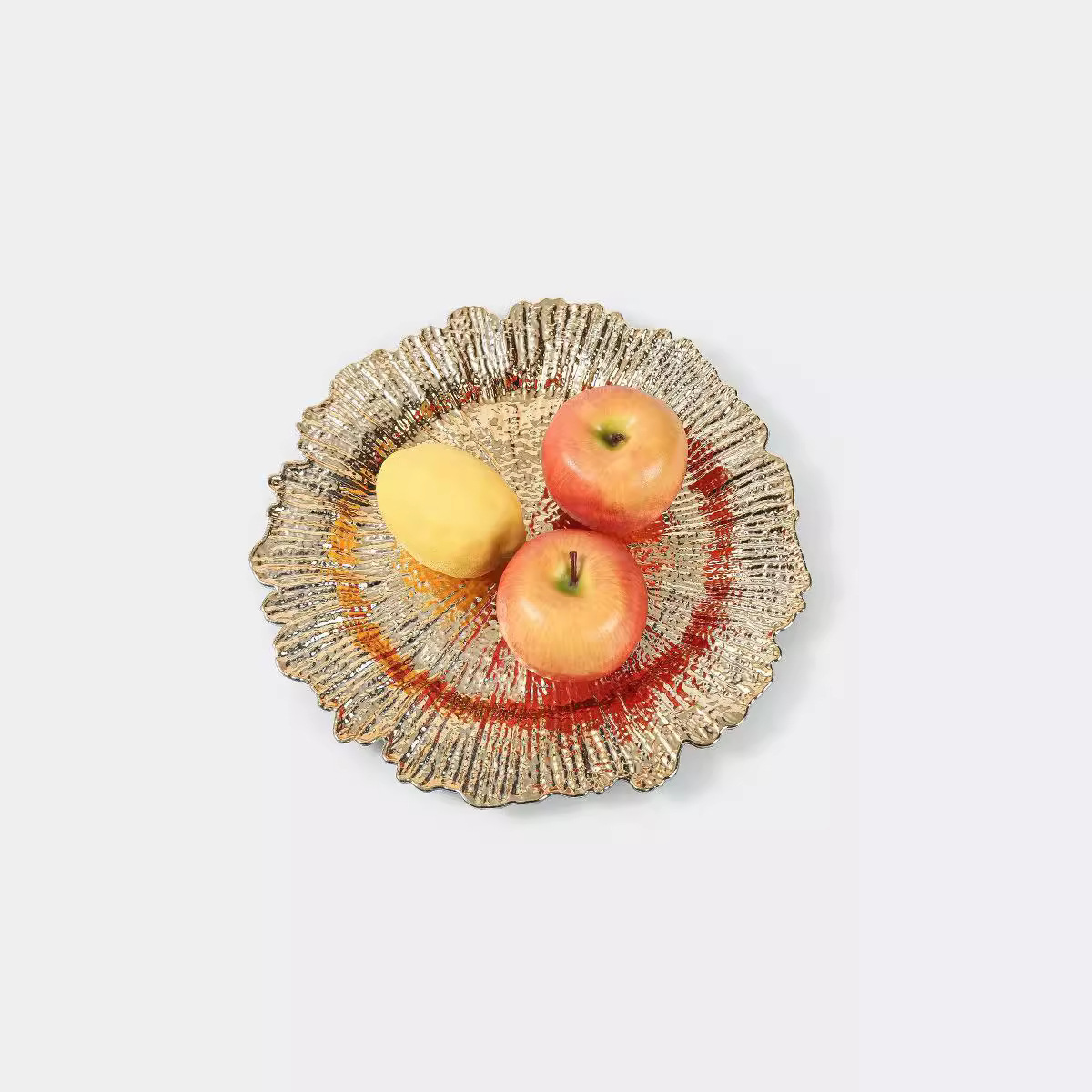 bandeja de frutas europeas red doméstica alta sensación de metal ligero de lujo bandeja de decoración de comida occidental encaje fábrica suministro directo