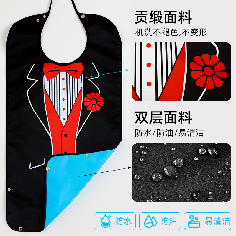 Fábrica de suministro transfronterizo babero para los ancianos para comer cuidado multifuncional para los ancianos babero delantal a prueba de aceite