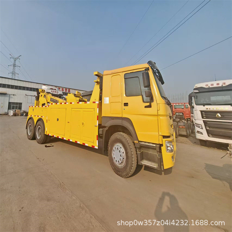 现货豪沃自卸车10轮 12轮371马力直臂随车吊折叠吊出口非洲二手