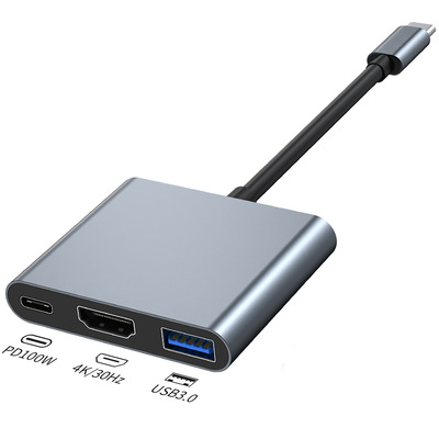跨境usb-c转hd三合一mi拓展坞60hzhub3.0转换器typec扩展坞多接口