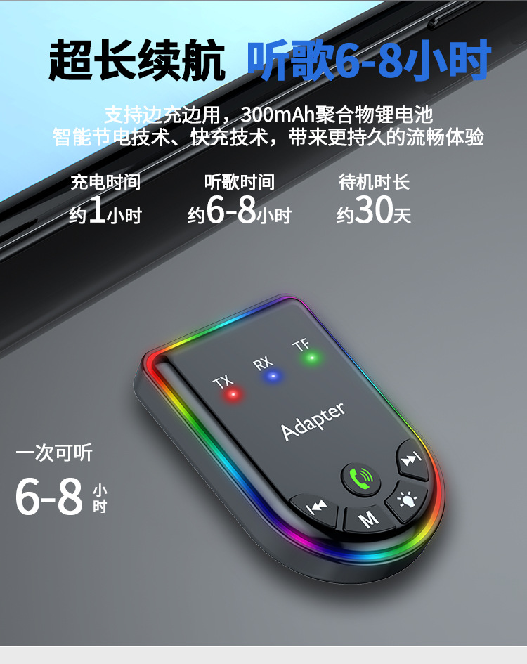 Q1 Bluetooth Fm Transmitter Receiver 4S Store Supplies Wholesale Car Show Promotional Items Wish Independent Station Cross-Border Supply