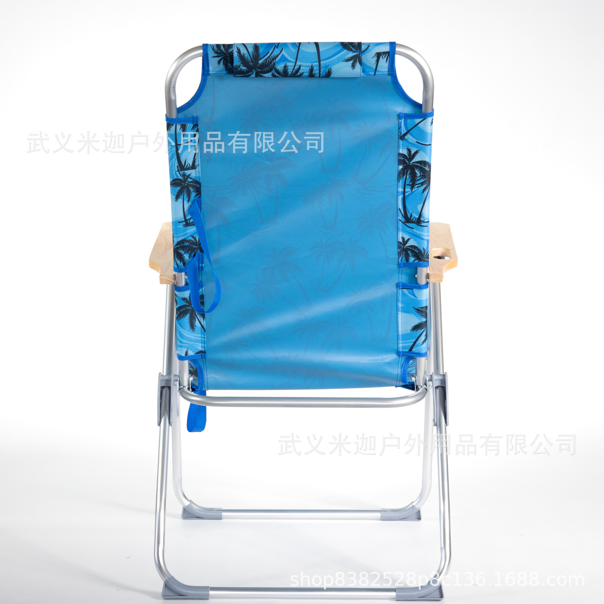 Nuevo transfronterizo portátil al aire libre silla de playa plegable sillón de madera sillón de ajuste de cinco velocidades al por mayor