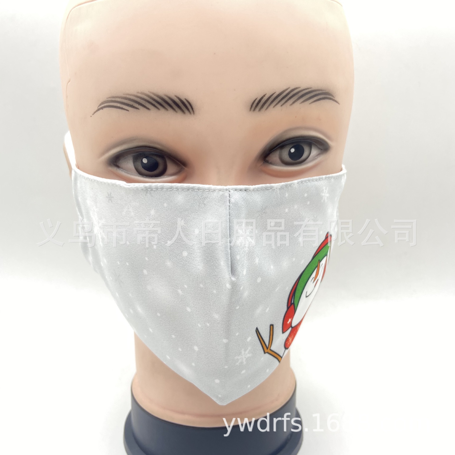 圣诞节口罩可水洗卡通棉布口罩圣诞老人口罩时尚成人面罩可