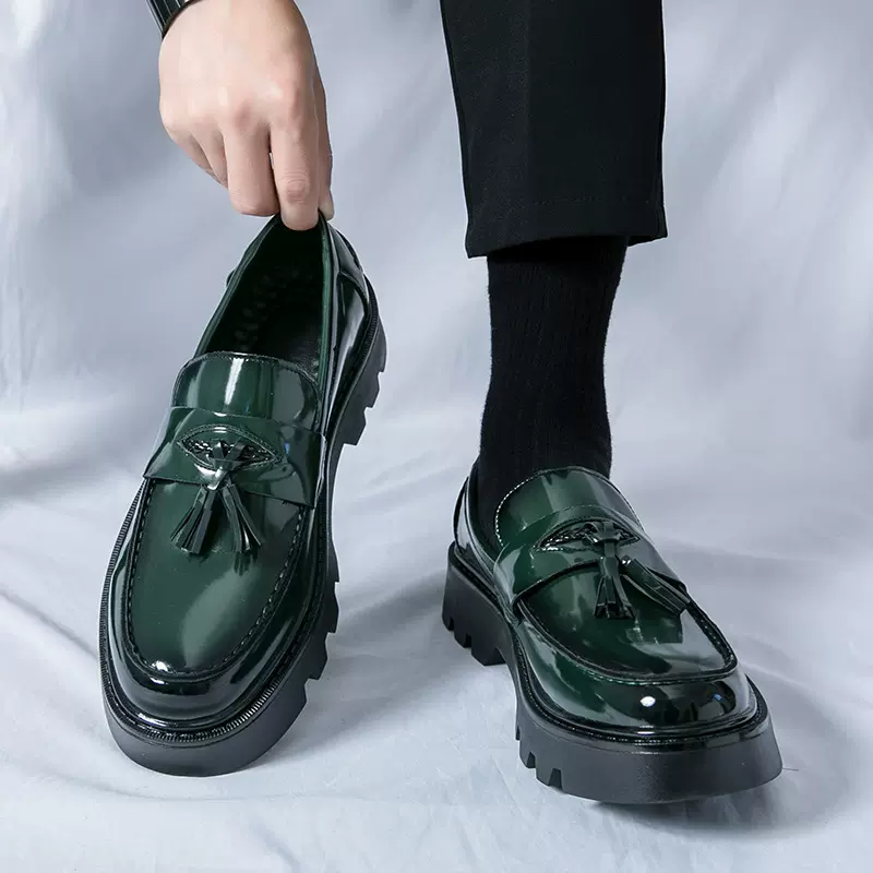 男鞋复古套脚男士商务正装休闲流苏皮鞋夏季新款一脚蹬Mens shoes