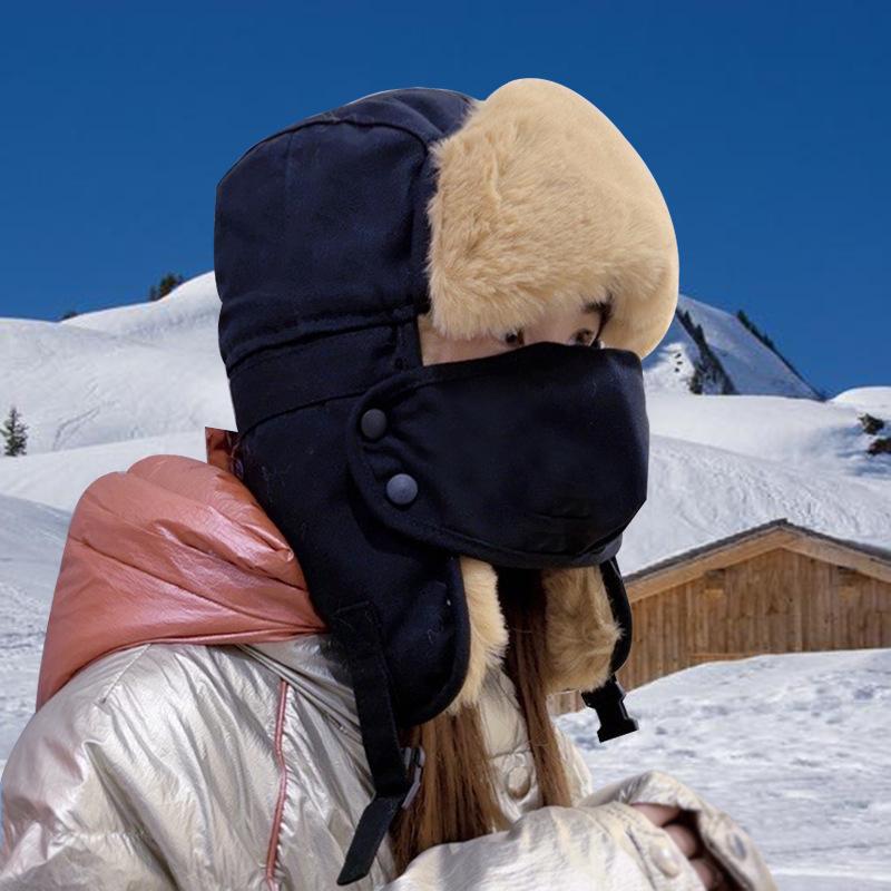 Lei Feng maschera calda invernale ispessita per uomo e donna, protezione per le orecchie antivento, strumento per ciclismo in peluche all'aperto, sci_voghion.com