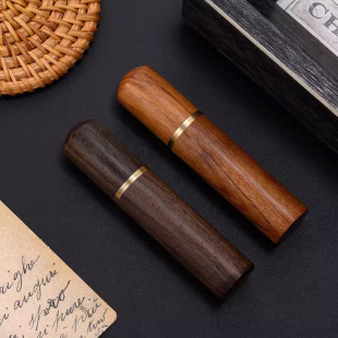 Wooden Toothpick Tube Sandalwood Craft Gift Portable Toothpick Jar Small Ornaments Hotel Restaurant Toothpick Box Without