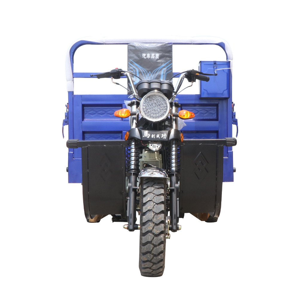 Africa's best-selling cross-border factory three-wheeled fuel-powered motorcycle, powerful gasoline three-wheeler, self-unloading dump truck, five-wheeled vehicle