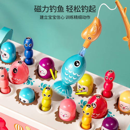 Baby fishing toy whack-a-mole and piano, educational and intellectual development for infants and early education for boys and girls, birthday gifts