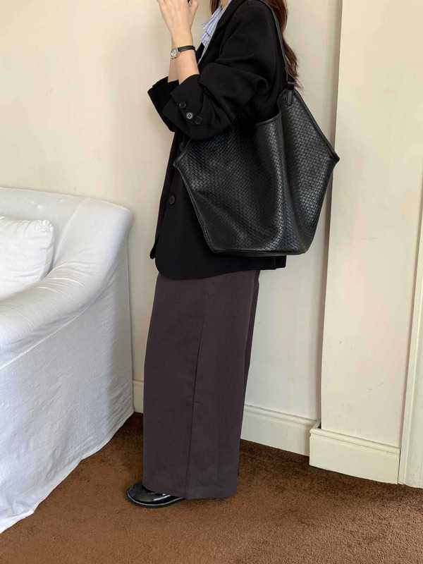 多果女包 大容量编织单肩包女2025秋冬慵懒松弛感简约旅游托特包|undefined