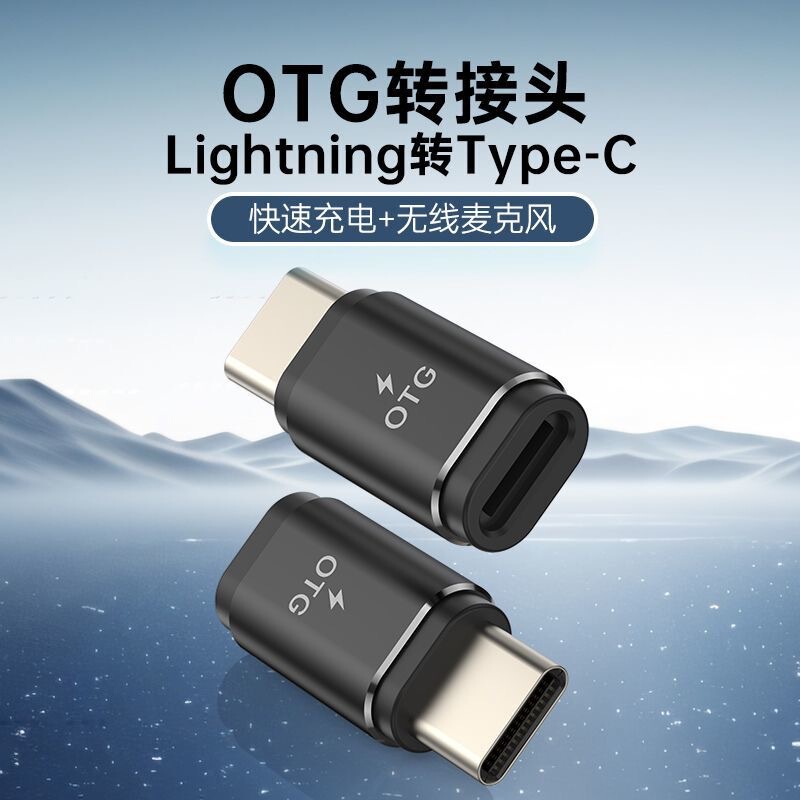 Metal Otg Adapter Mobile Phone Microphone Converter Tablet Lightning to Type-C Rechargeable Universal