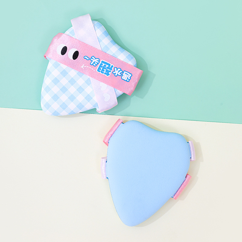 Fábrica personalizada doble cinta triángulo polvo cojín de aire super suave no comer base líquida esponja de maquillaje seca y húmeda