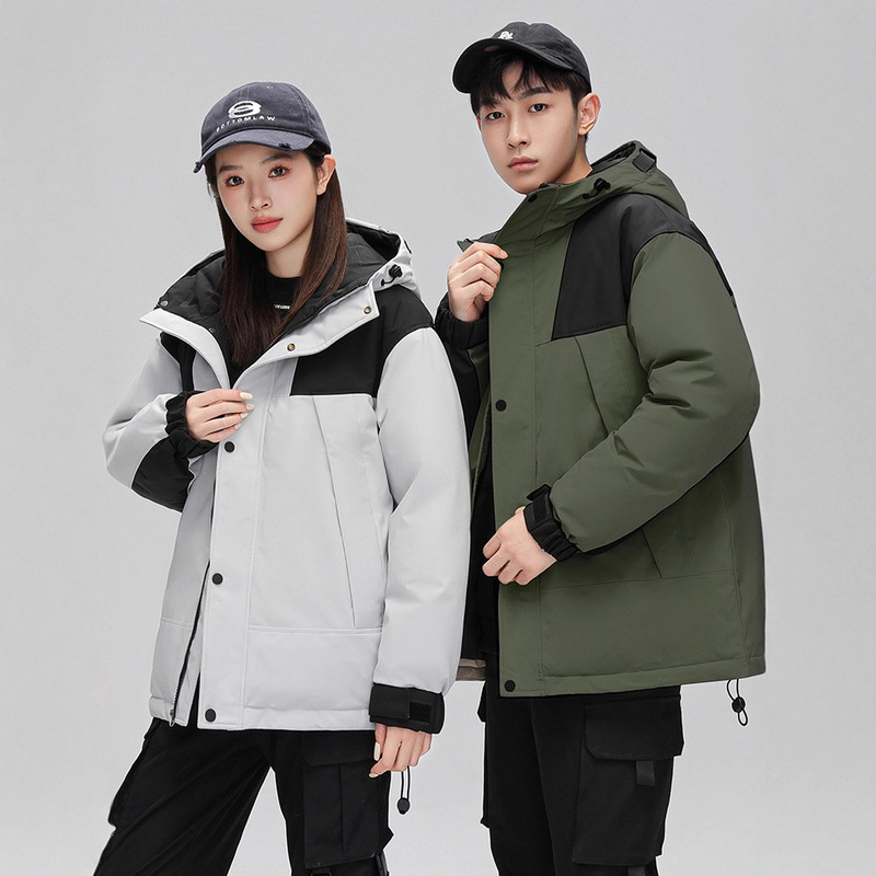 Men's and Women's Couple's down Jacket Winter 2025 Hooded Workwear Thickeneded Warm and Cold-Proof Jacket Winter Jacket