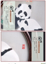 蜀绣大熊猫相框刺绣摆件全手工双面绣中国风特色礼品出国送老外礼