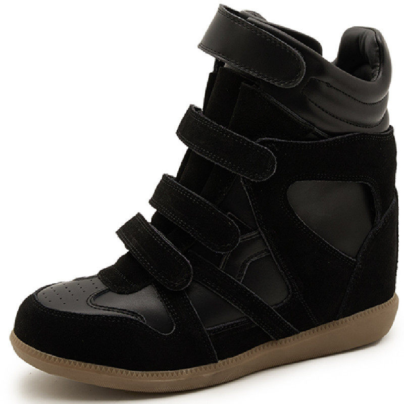 Scarpe sportive casual alte da donna con cinturino in velcro, rialzo invisibile, nuovo stile autunnale per donne minute e snellenti_voghion.com