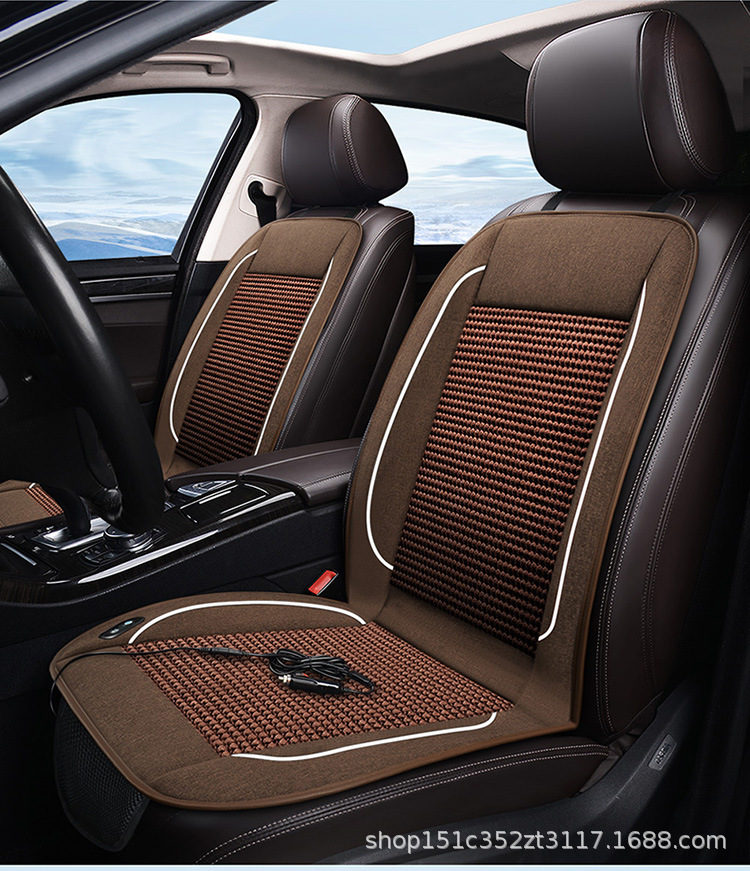 Car ventilation cushion with fan cooling cooling ice silk cooling cushion breathable truck backrest massage blowing seat cushion