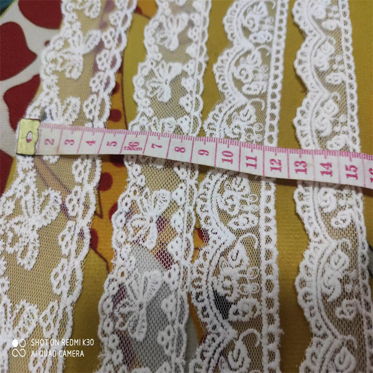 牛奶丝网布条码 水溶棉线花边 水溶链条lace刺绣蕾丝内衣服装辅料