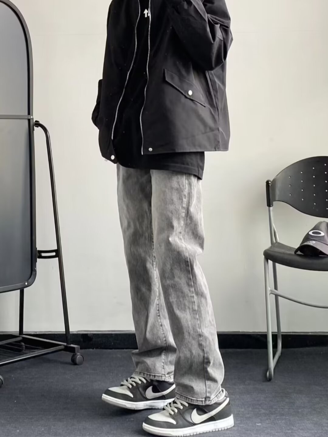 Vintage blue jeans otoño para hombres nuevos pantalones rectos sueltos marca de moda americana pantalones anchos casuales de todo fósforo